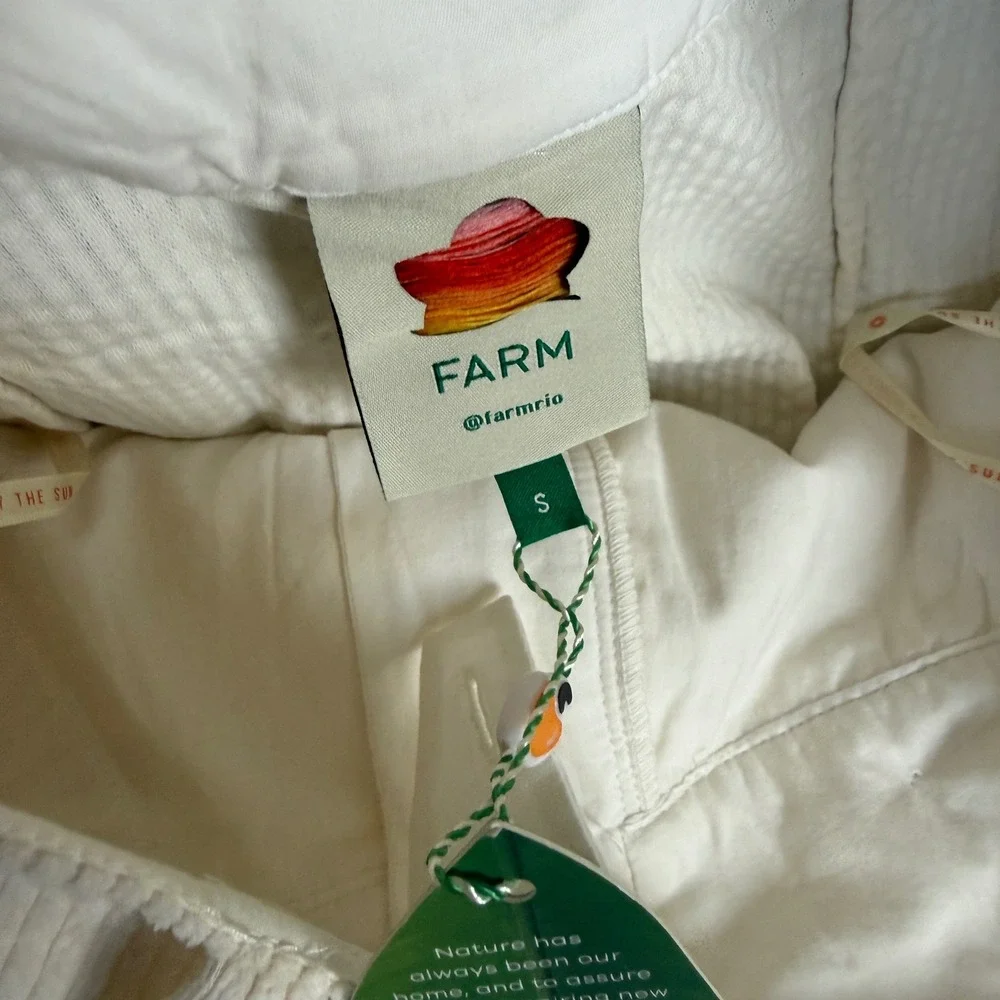 Farm Rio, off-white double waistband pants NWT small corduroy‎